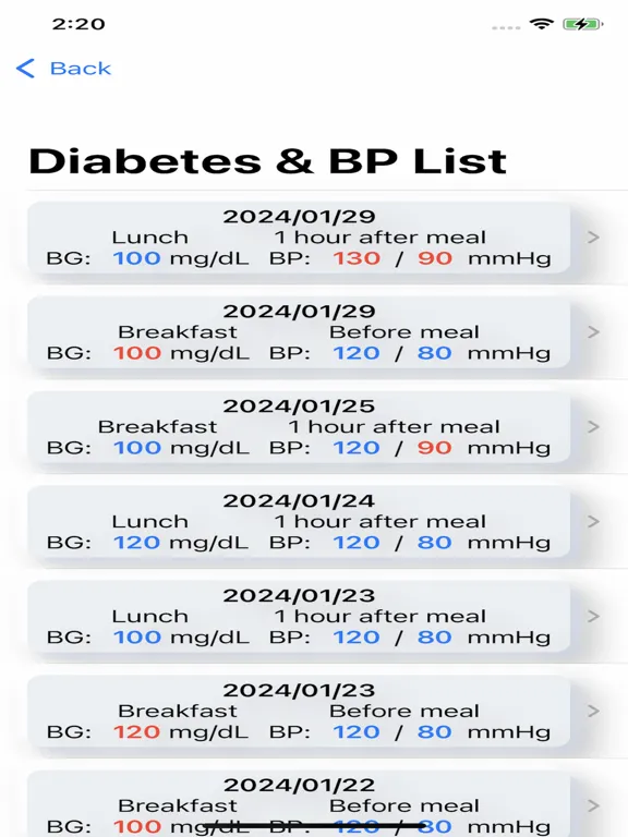 Zrzuty ekranu BS & BP Care iPad 