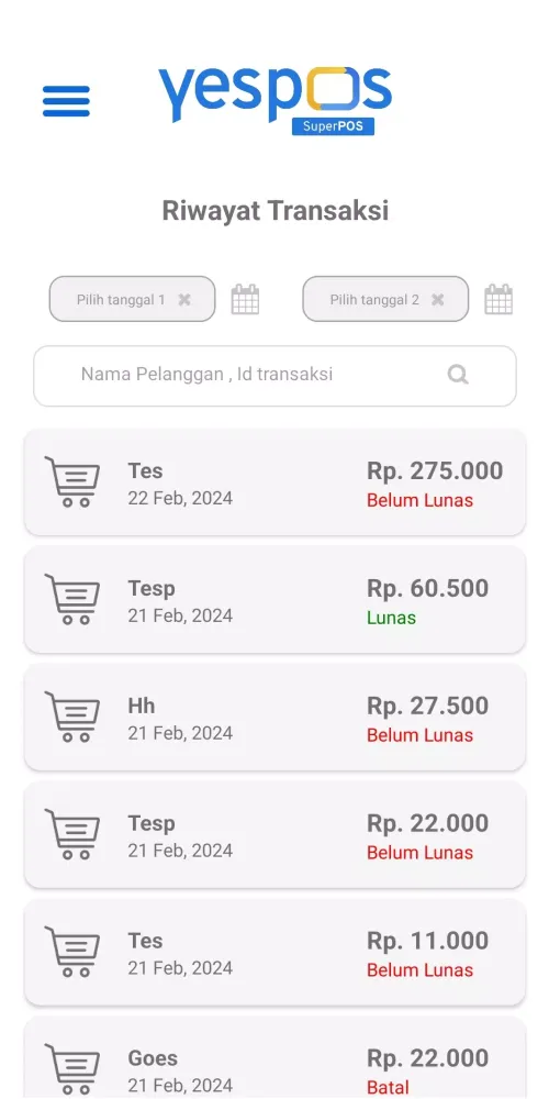 YesPOS Screenshots