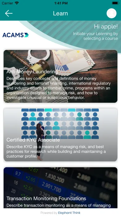Скриншоты ACAMS-Smart Learning Platform