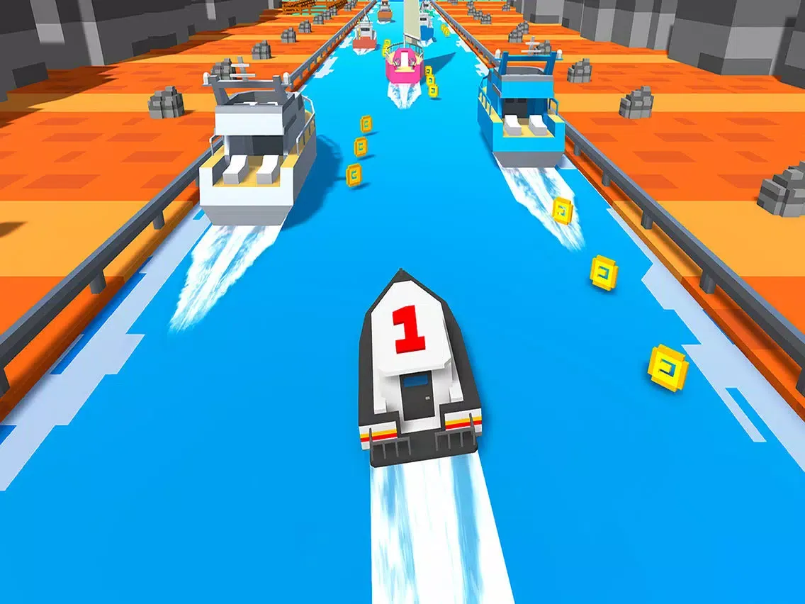 Blocky Cars Water Surfing iPad  سکرین شاٹس