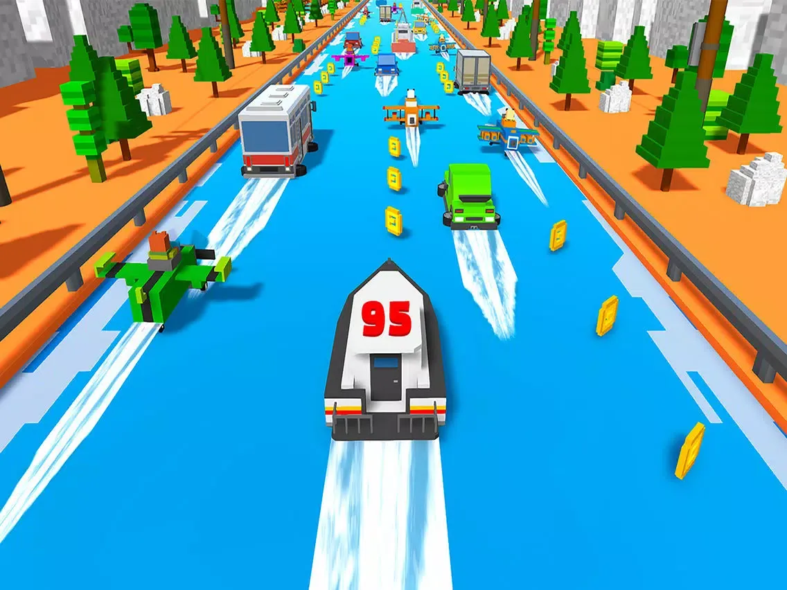 Blocky Cars Water Surfing iPad  سکرین شاٹس