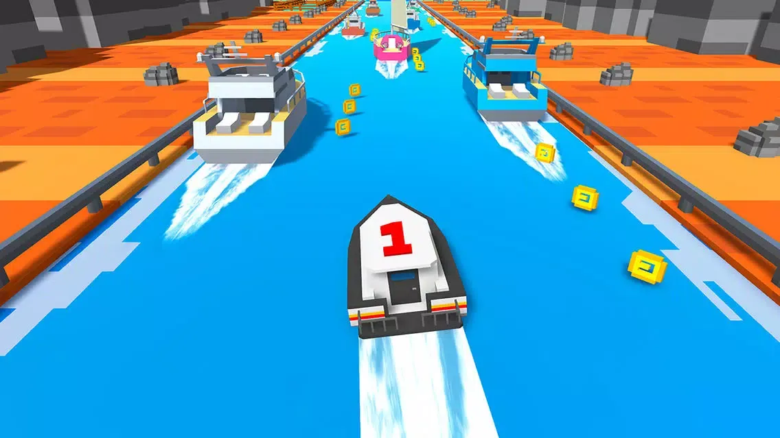 Blocky Cars Water Surfing سکرین شاٹس