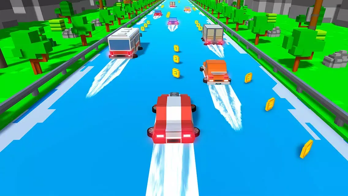 Blocky Cars Water Surfing سکرین شاٹس