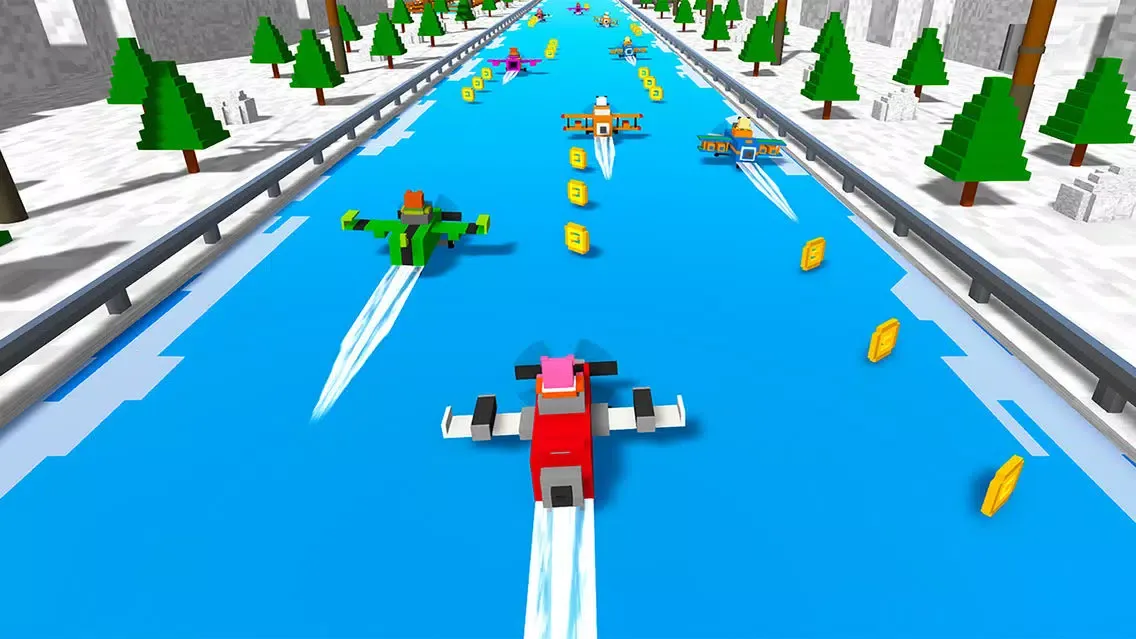 Blocky Cars Water Surfing سکرین شاٹس