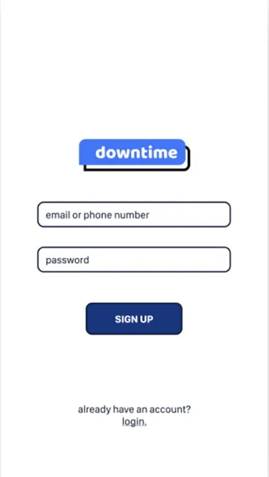 Capturas de tela do Downtime App