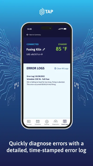 Tangkapan layar TAP Kiln Control Mobile