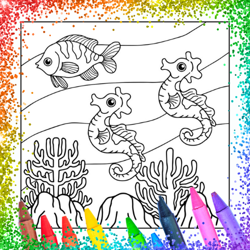 Glitter Sea Animals Coloring