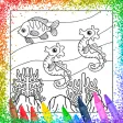 Glitter Sea Animals Coloring