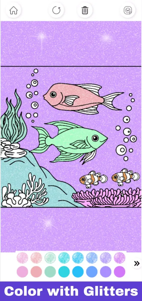 Glitter Sea Animals Coloring Screenshots