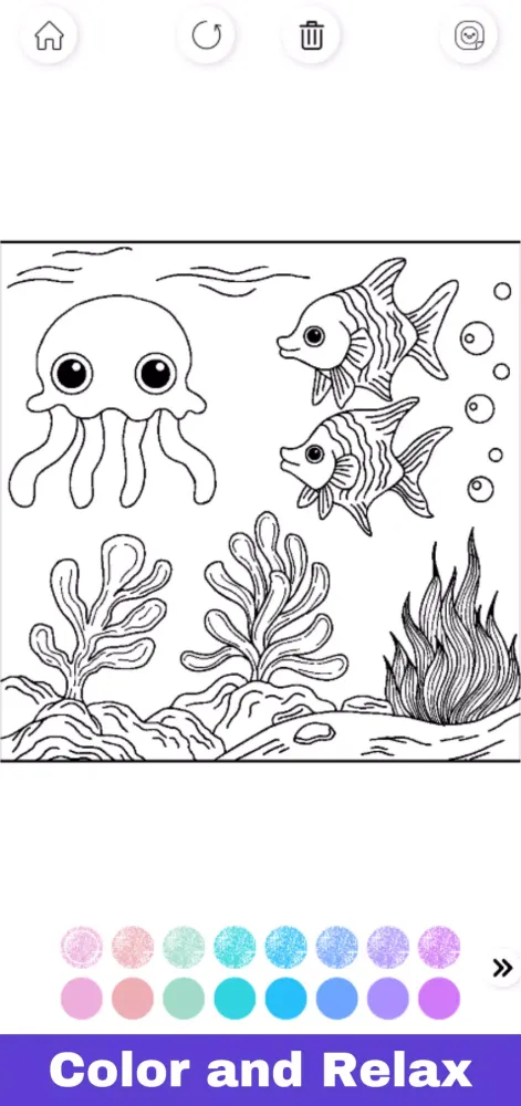 Glitter Sea Animals Coloring Screenshots