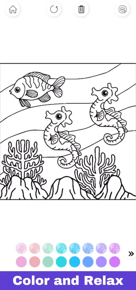 Glitter Sea Animals Coloring Screenshots