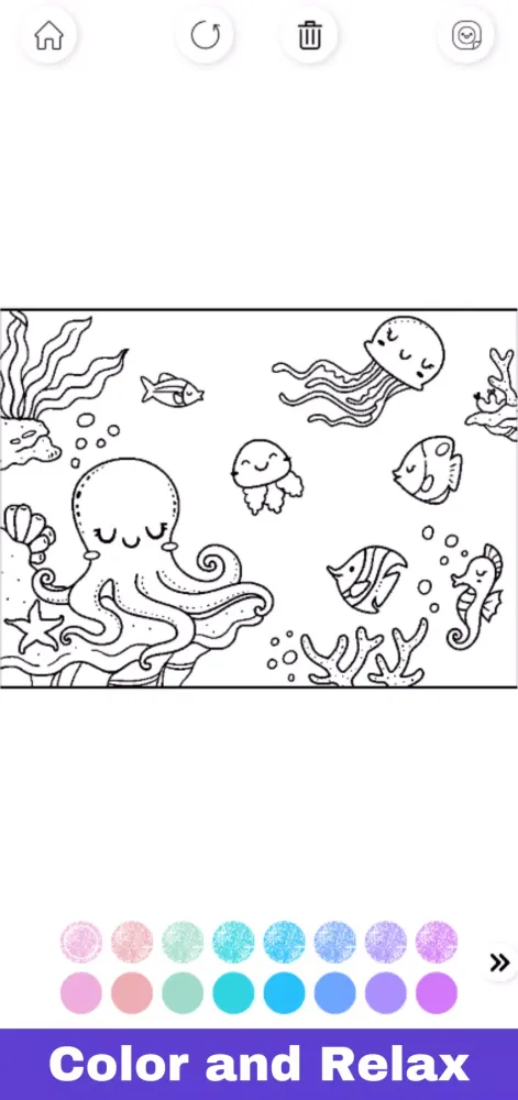 Glitter Sea Animals Coloring Screenshots