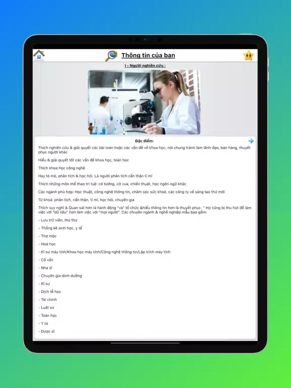 Captures d'écran de Hướng Nghiệp - Chọn ngành - ĐH iPad 
