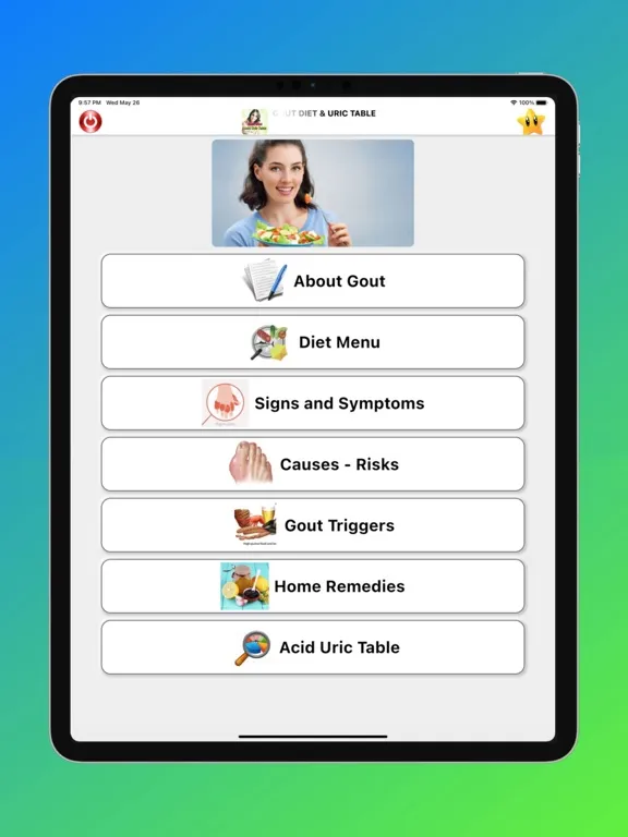 Zrzuty ekranu Gout Diet - Acid Uric Table iPad 