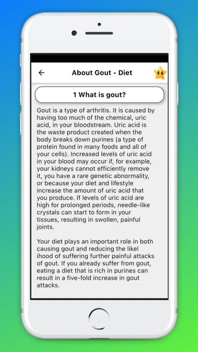Zrzuty ekranu Gout Diet - Acid Uric Table