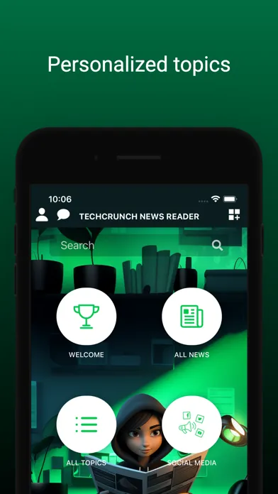 Ảnh chụp màn hình của TechCrunch News Reader