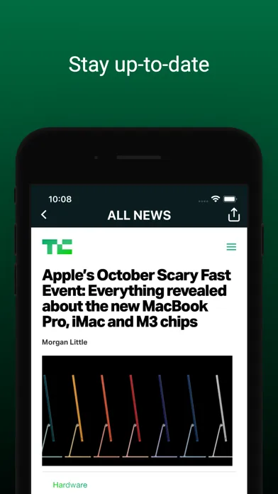 Ảnh chụp màn hình của TechCrunch News Reader
