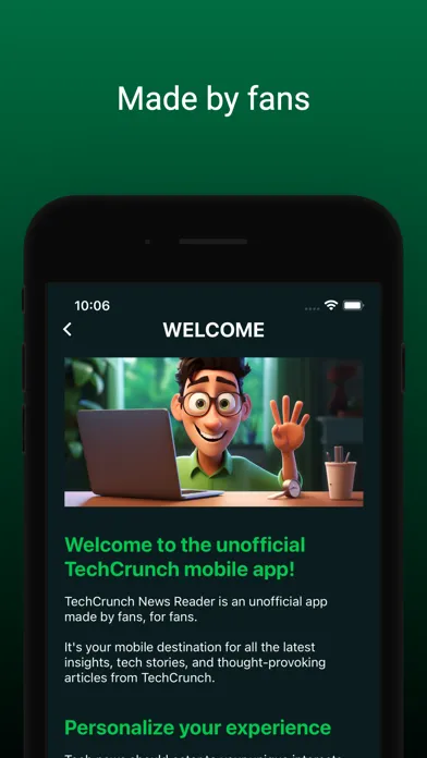 Ảnh chụp màn hình của TechCrunch News Reader
