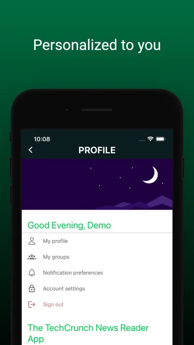 Ảnh chụp màn hình của TechCrunch News Reader