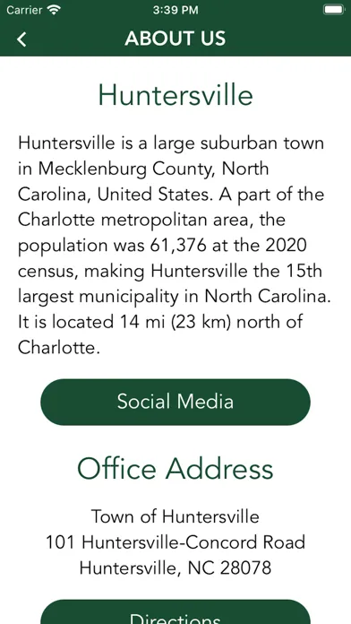 Capturas de tela do Town of Huntersville, NC