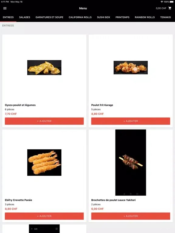 Wasabi Sushi Bento Bar iPad 应用截图