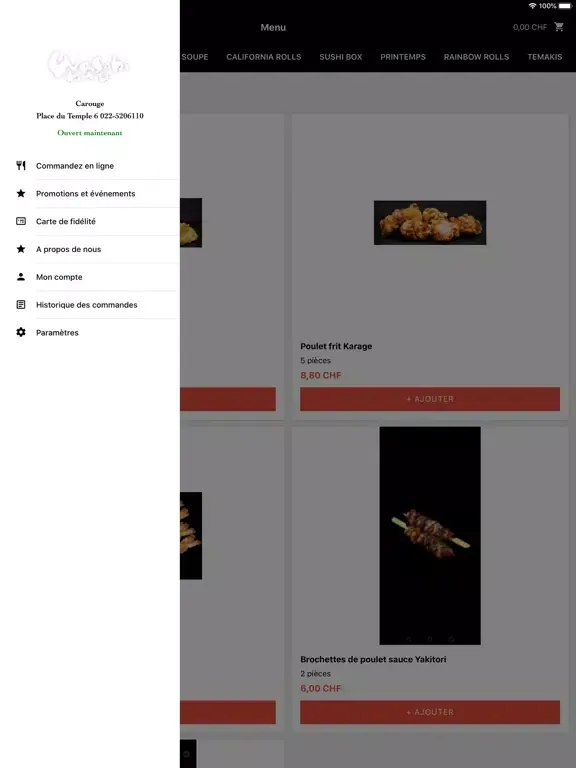 Wasabi Sushi Bento Bar iPad 应用截图