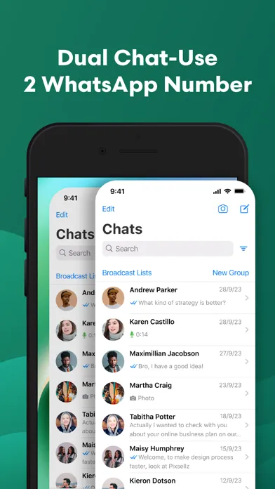 Tangkapan layar Dual Web Chat for WhatsApp
