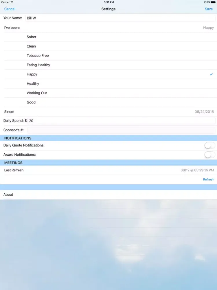 Capturas de pantalla de glan: Addiction Recovery App iPad 