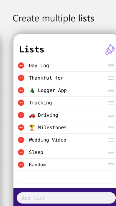 Captures d'écran de Logger - Log, Track & Journal