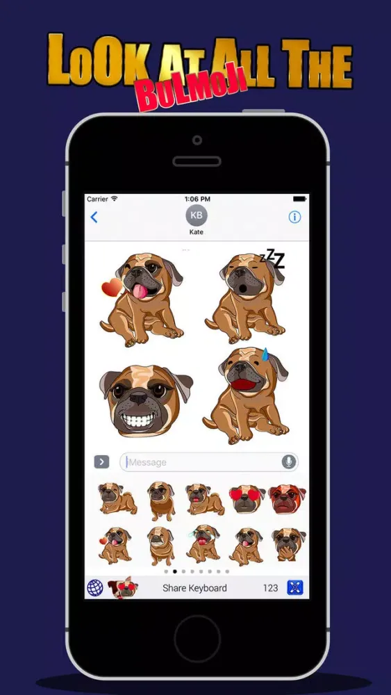 Capturas de tela do BulldogMoji - Bulldog Stickers