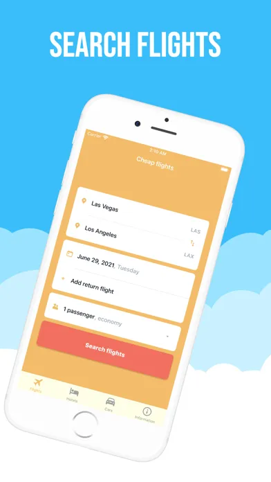 Tangkapan skrin Flights Booking - Hotels - Car