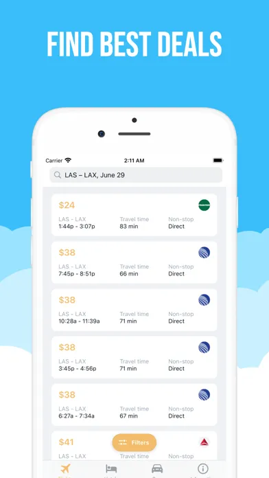 Tangkapan skrin Flights Booking - Hotels - Car