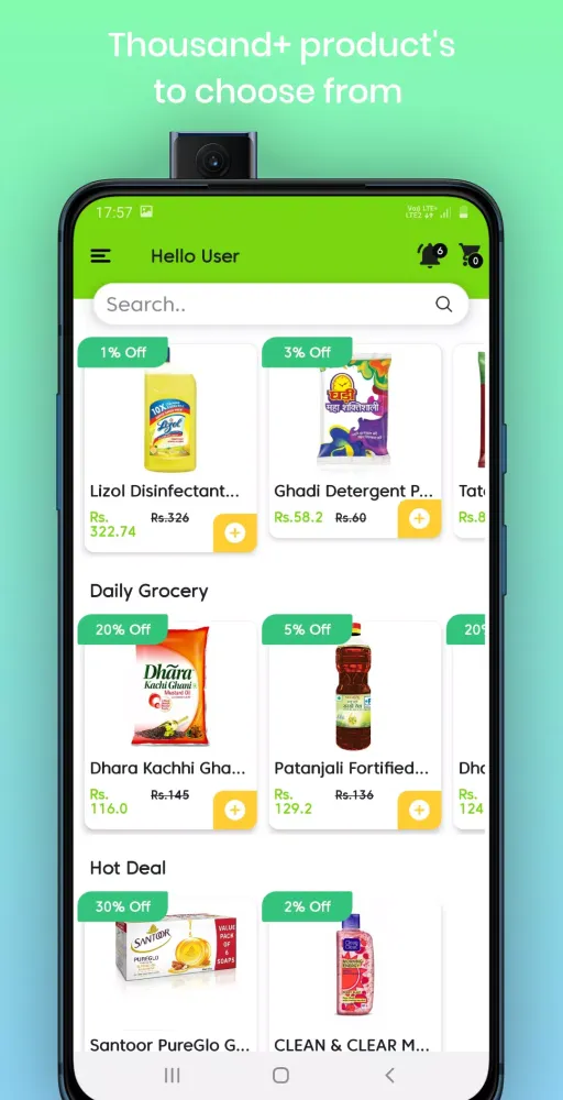 Tangkapan layar SearchKirana