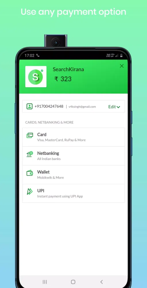 Tangkapan layar SearchKirana