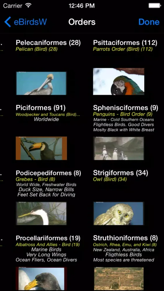 Birds of the World - eBirdsW - A Bird App应用截图