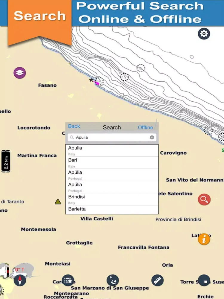 Boating Apulia Nautical Charts iPad  Ekran Görüntüleri