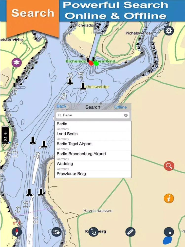 Berlin Lakes Offline charts for Lake & Park trails iPad  স্ক্রিনশট