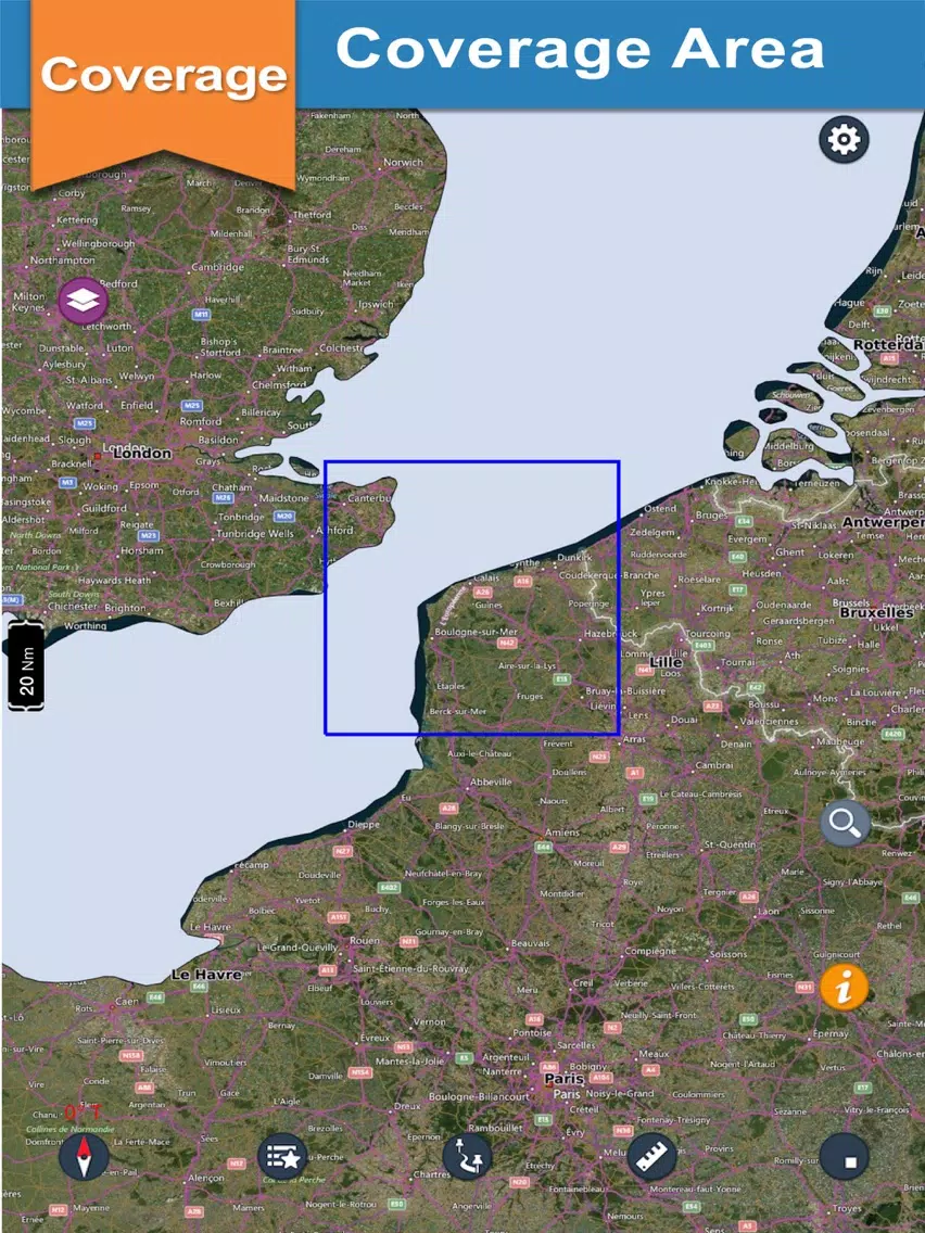 Ảnh chụp màn hình của Nord Pas De Calais offline nautical fishing charts iPad 