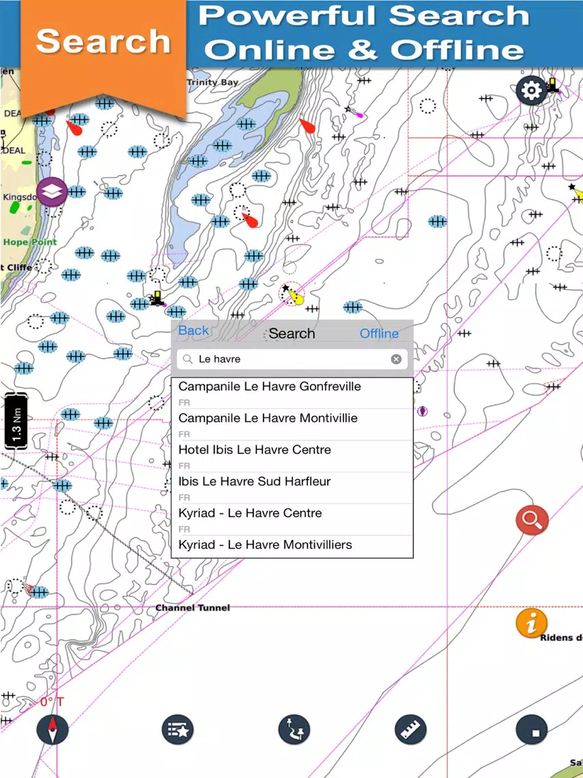 Ảnh chụp màn hình của Nord Pas De Calais offline nautical fishing charts iPad 