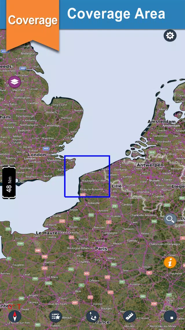 Ảnh chụp màn hình của Nord Pas De Calais offline nautical fishing charts