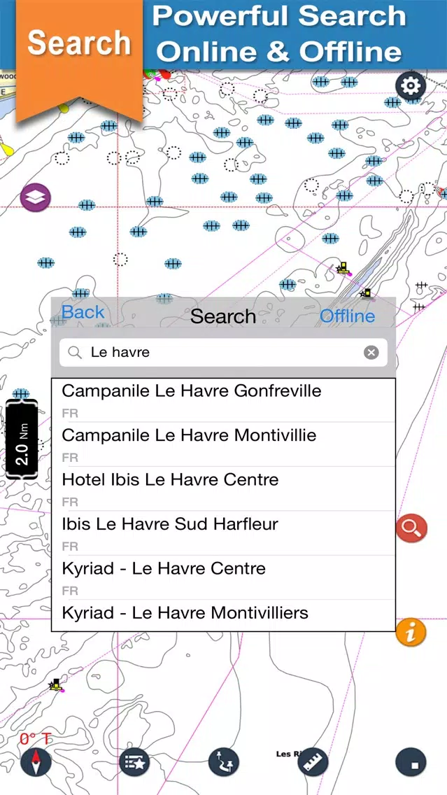 Ảnh chụp màn hình của Nord Pas De Calais offline nautical fishing charts