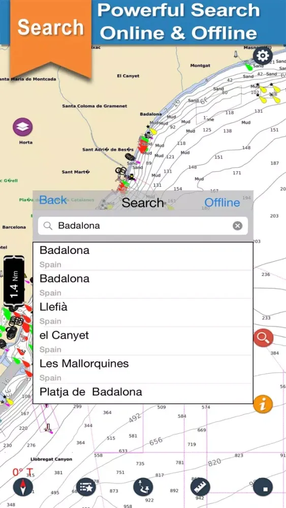 Tangkapan layar Catalonia boating Nautical offline sailing charts