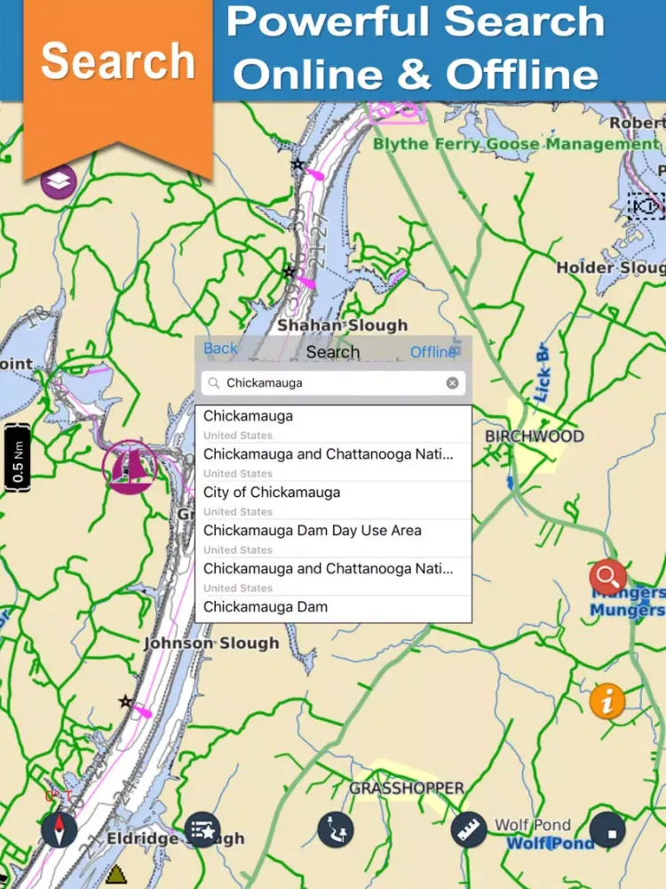 Screenshot di Chickamauga Lake gps offline nautical charts iPad 