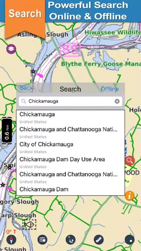 Screenshot di Chickamauga Lake gps offline nautical charts