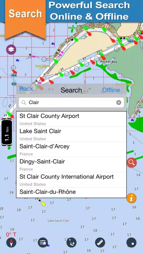 Lake St. Clair offline nautical chart for boaters应用截图