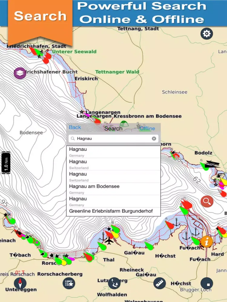 Lake Constance offline nautical charts for boaters iPad  Screenshots
