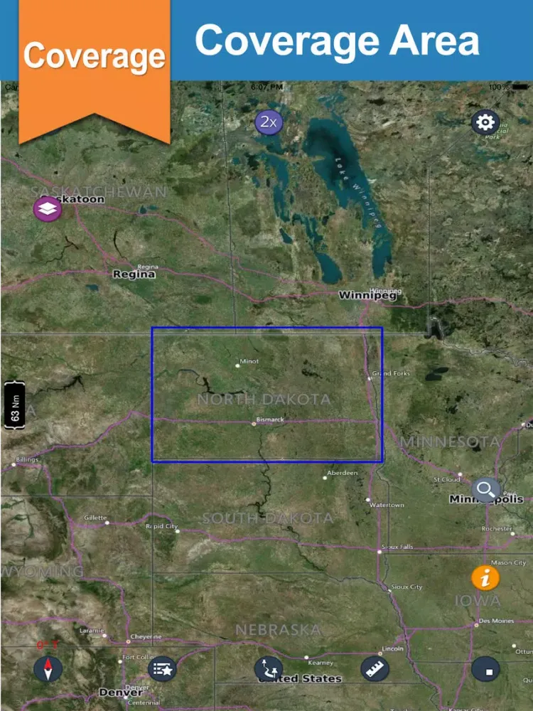 North Dakota offline nautical charts for boating iPad  Screenshots