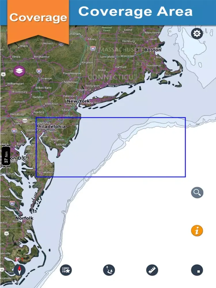 Delaware offline gps nautical charts for cruising iPad 应用截图