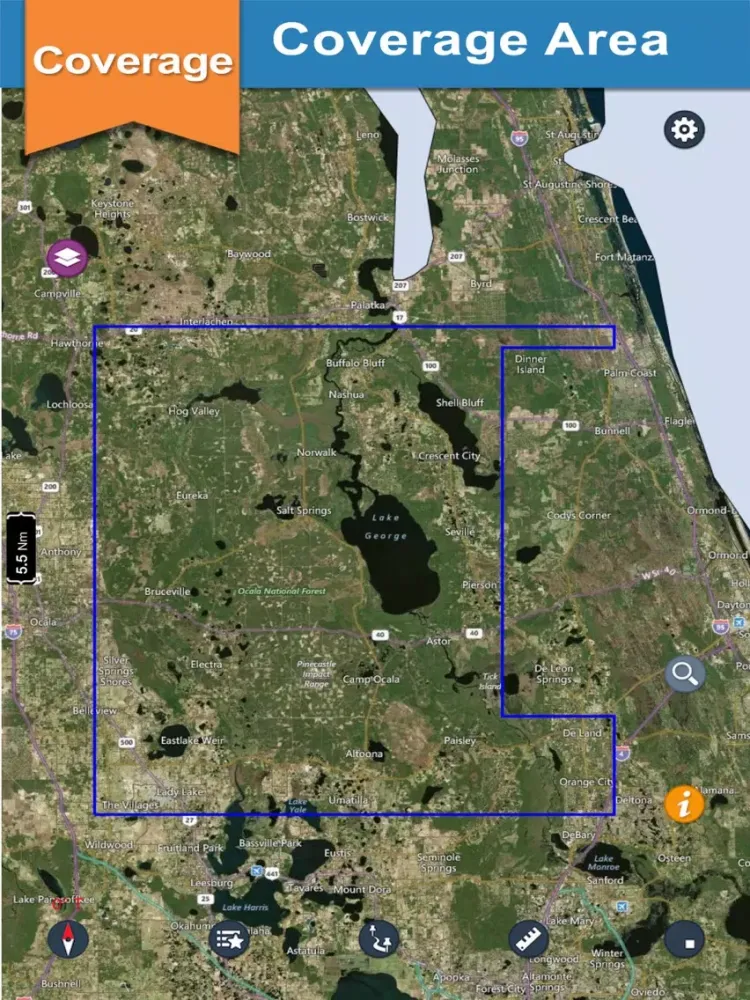 George - Ocala offline chart for lake & park trail iPad 应用截图