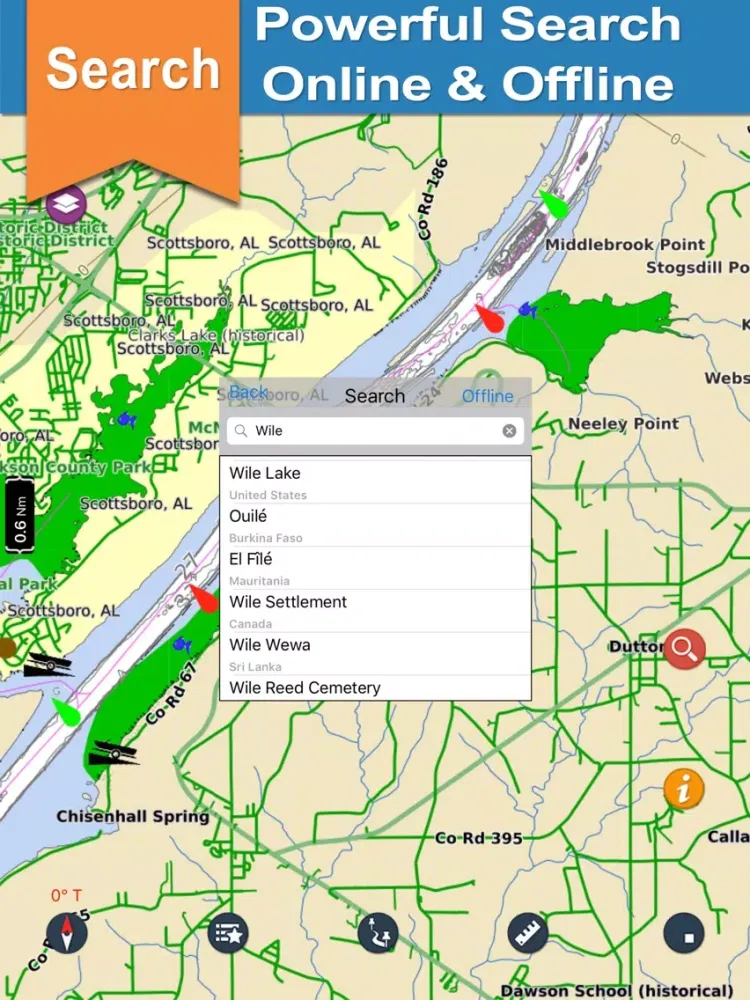 Captures d'écran de Guntersville Lake gps offline chart for boaters iPad 